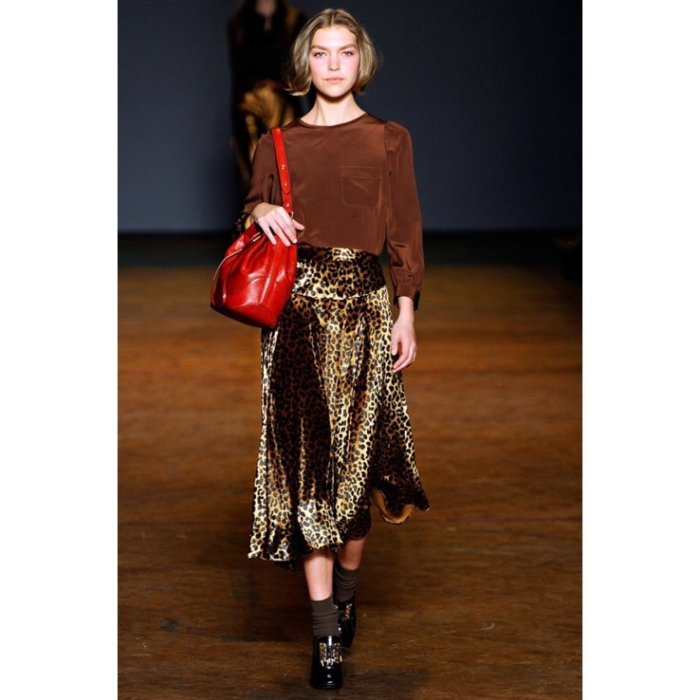 NWT Marc By Marc Jacobs Leopard Print Midi Skirt​ - Picture 4 of 9